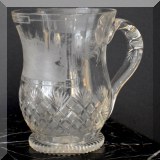 G08. Etched glass pitcher. 